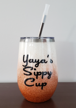 Load image into Gallery viewer, Stainless steel ombre glitter tumbler. All glitter and vinyl is sealed with 2-3 layers of FDA approved food grade epoxy. This leaves the tumbler with a beautiful, smooth, glass like finish.