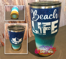 Load image into Gallery viewer, Beach Life Glitter Tumbler