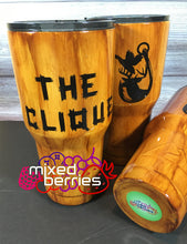 Load image into Gallery viewer, Duck/Deer/Fishing Decal Wood Grain Tumbler