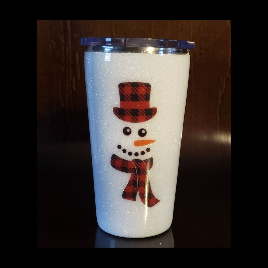 Snowman Glitter Tumbler