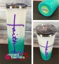 Load image into Gallery viewer, Faith Glitter Ombre Tumbler
